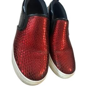 Flashy Glam red and black Marc by Marc Jacobs slip on shoes sz 6.5 stylish EU 37